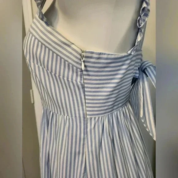 Gal Meets Glam Jasmine Southern Chic Striped Ruffle Tiered Hem Midi Dress(2) - Picture 9 of 12